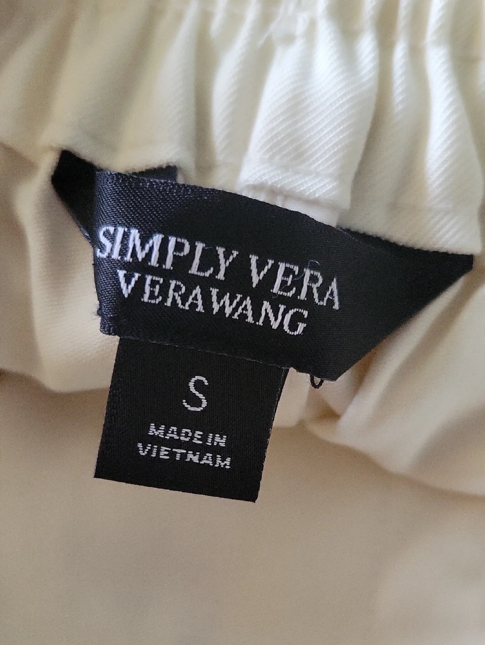 NWT Simply Vera Wang Twill Shorts Vanilla Ice Pull On Drawstring Waist Ivory SM